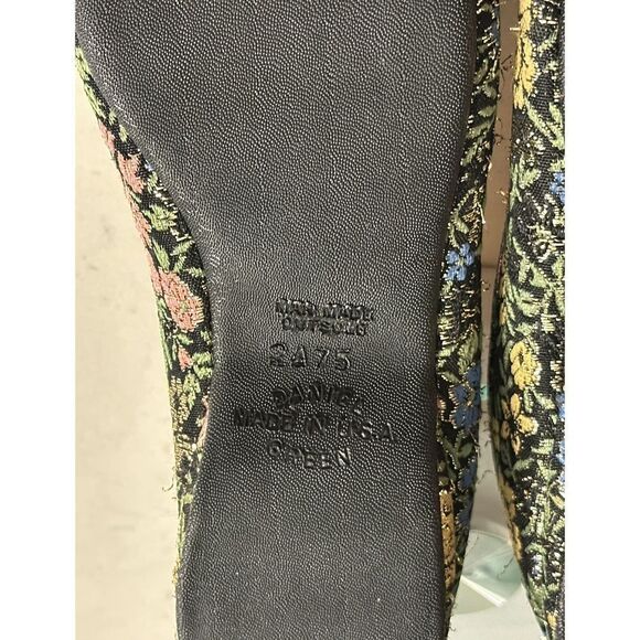 Daniel Green Vintage House Shoes Size 2A 75 Metallic Floral Brocade Fast Ship - Picture 9 of 14